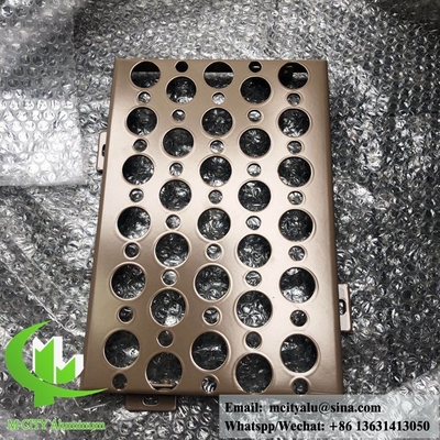 Façade en aluminium perforé pour revêtement murale en poudre extérieure