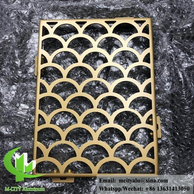 architectural aluminum facade for wall cladding powder coated RAL color gold color le revêtement de la façade est en aluminium