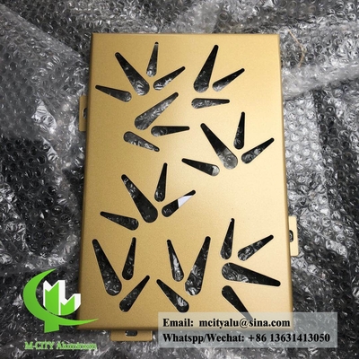 Panneau de façade en aluminium massif pour revêtement mural en poudre revêtu de couleur RAL couleur or
