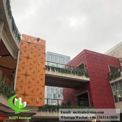 Façade en aluminium architectural avec écran de tôle métallique découpé au laser