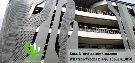 Panneau d'aluminium architectural perforé pour revêtement de façade sur mesure