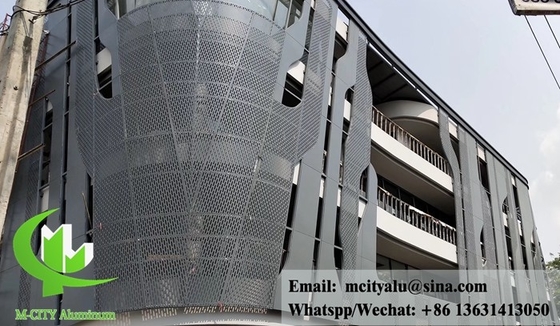 Panneau d'aluminium architectural perforé pour revêtement de façade sur mesure