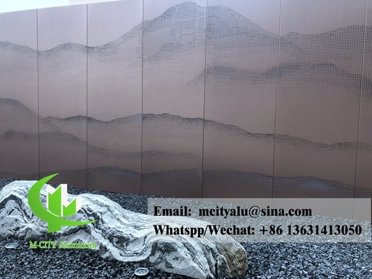 Panneau d'aluminium architectural perforé pour revêtement de façade sur mesure
