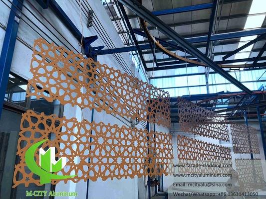 Panneaux de mur métalliques pour la mosquée Mashrabiya feuille d'aluminium de conception arabe pour le système de façade de revêtement de mur