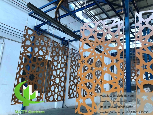 Panneaux de mur métalliques pour la mosquée Mashrabiya feuille d'aluminium de conception arabe pour le système de façade de revêtement de mur