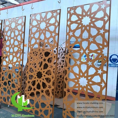 Écrans muraux métalliques Masjid Mashrabiya feuille d'aluminium pour le revêtement mural système de façade