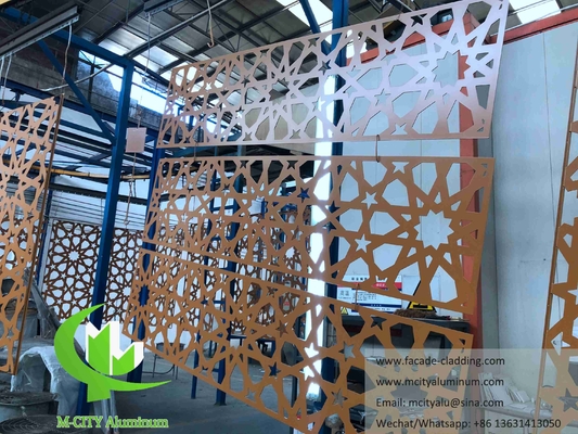 Écrans muraux métalliques Masjid Mashrabiya feuille d'aluminium pour le revêtement mural système de façade