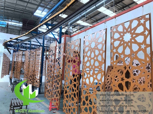 Façade architecturale en aluminium, feuille métallique coupée au laser pour revêtement de murs de mosquée musulmane