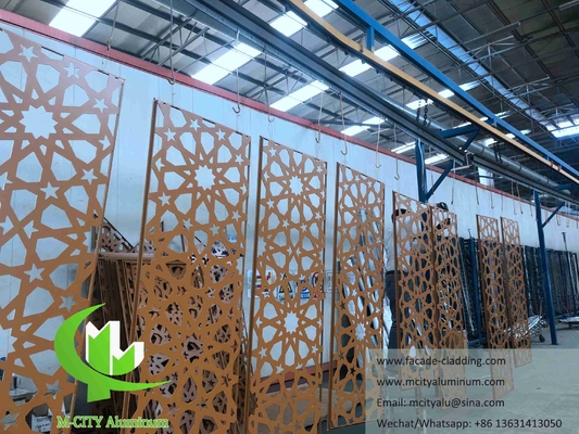 Façade en aluminium de l'architecture islamique coupée au laser pour revêtement de mur de mosquée musulmane