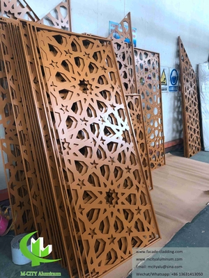 Écrans métalliques en aluminium coupe laser feuille d'aluminium façades pour la mosquée Mashrabiya