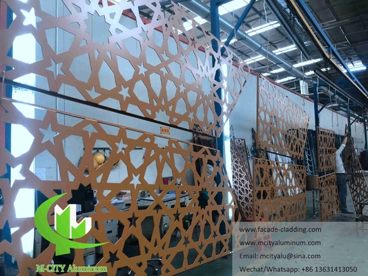 Écrans métalliques en aluminium coupe laser feuille d'aluminium façades pour la mosquée Mashrabiya