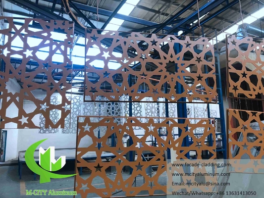 Panneaux muraux métalliques en feuille de coupe laser Façades en aluminium pour la mosquée Mashrabiya