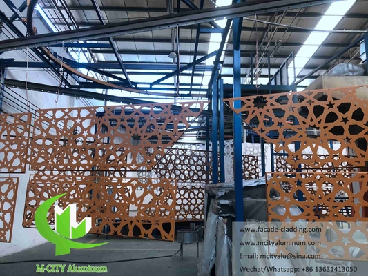 Écrans métalliques en aluminium coupe laser feuille d'aluminium façades pour la mosquée Mashrabiya