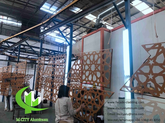Panneaux muraux métalliques en feuille de coupe laser Façades en aluminium pour la mosquée Mashrabiya