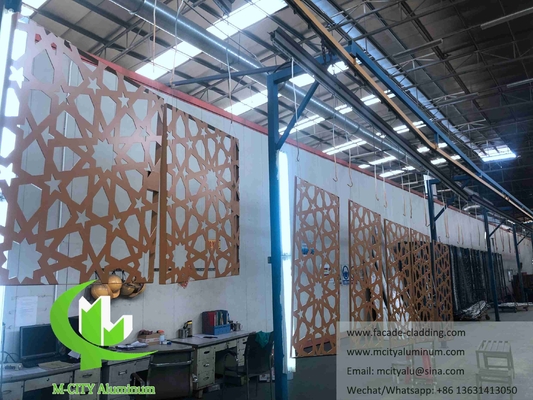 Écrans métalliques en aluminium coupe laser feuille d'aluminium façades pour la mosquée Mashrabiya