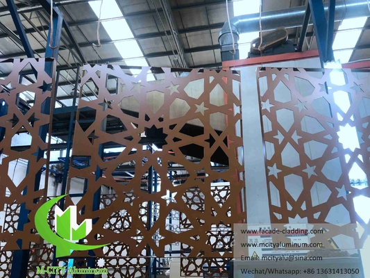 Panneaux muraux métalliques en feuille de coupe laser Façades en aluminium pour la mosquée Mashrabiya