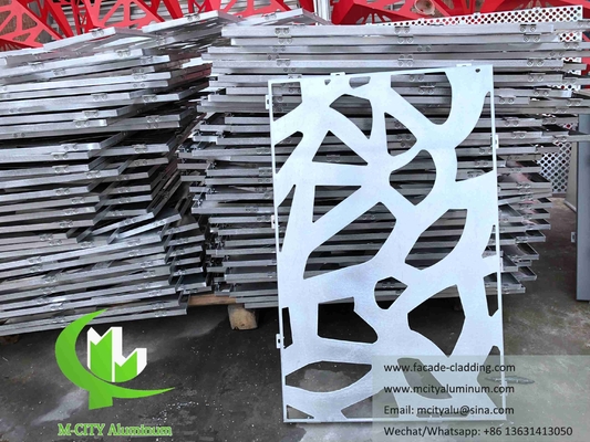 Façade en aluminium architectural, feuille métallique coupée au laser pour revêtement de murs