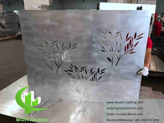 Façade en aluminium architectural, feuille métallique coupée au laser pour revêtement de murs