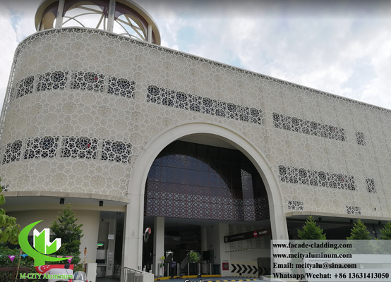 Façade en aluminium de l'architecture islamique coupée au laser pour revêtement de mur de mosquée musulmane