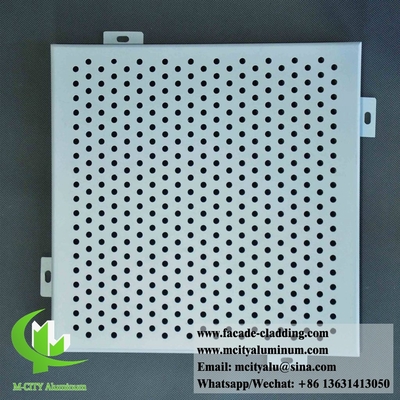3 mm revêtement en poudre de panneaux perforés en aluminium métallique pour revêtement extérieur de façade
