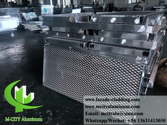 Panneau d'écran architectural en aluminium métallique à maille étendue pour façade extérieure
