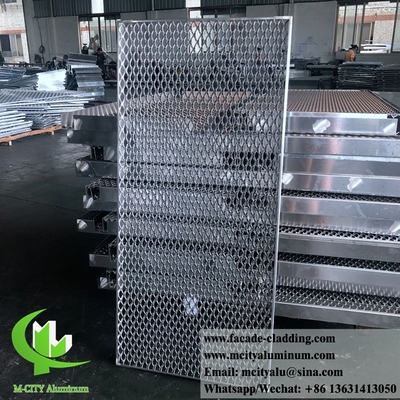 Panneau d'écran architectural en aluminium métallique à maille étendue pour façade extérieure