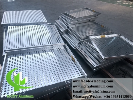 Panneaux de façade métalliques perforants Écran en aluminium Aluminium solide en poudre d'épaisseur de 3 mm enduit pour revêtement de murs de bâtiment