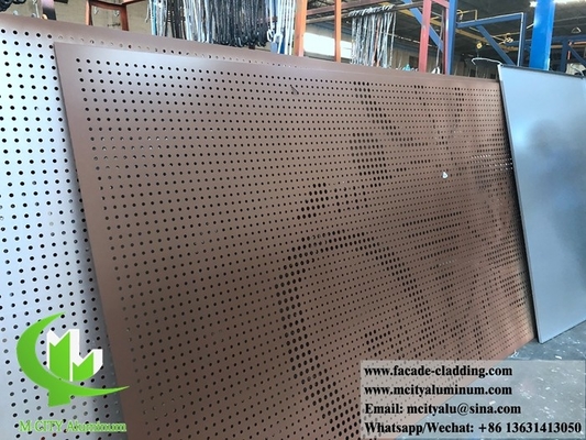 CNC Plaque perforée de métal architectural Façade extérieure en feuille d'aluminium revêtue de 3 mm pliée