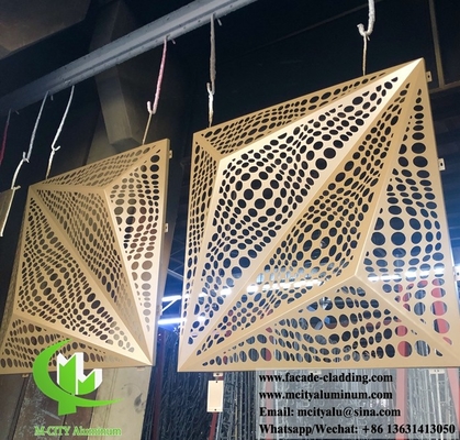 Façade d'aluminium architectural en feuille perforée 3D, feuille métallique à découpe laser pour revêtement