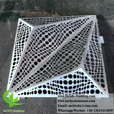 CNC Plaque perforée de métal architectural Façade extérieure en feuille d'aluminium revêtue de 3 mm pliée