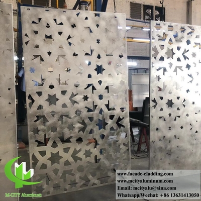 Panneaux d'aluminium en tôle métallique coupée au laser pour système de façade de revêtement murale de bâtiments