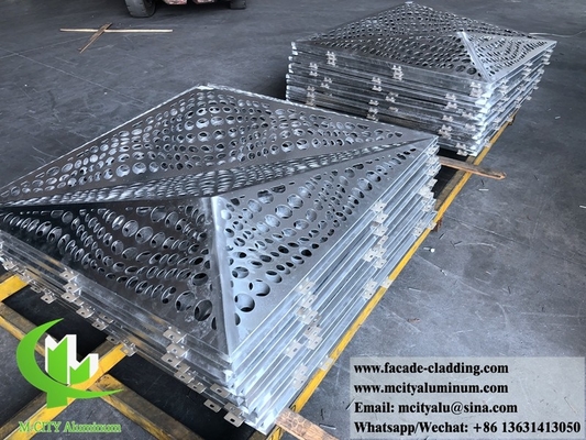 Panneaux métalliques ondulés, feuille perforée en aluminium pour façades murales