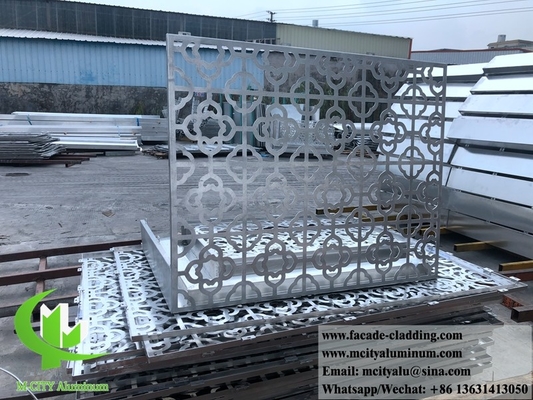 Façades métalliques de panneaux d'aluminium coupés au laser, revêtements métalliques en feuille en poudre