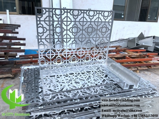 Façades métalliques de panneaux d'aluminium coupés au laser, revêtements métalliques en feuille en poudre