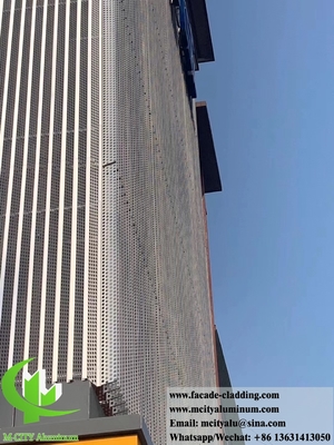 revêtement métallique de façade en aluminium perforé pour revêtement de paroi extérieur en poudre