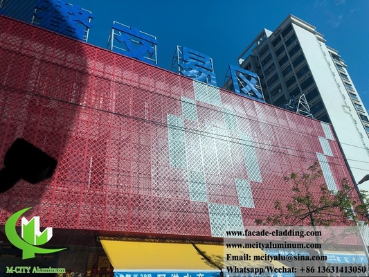 Paroi de rideau perforée en panneau fluorocarbonique en aluminium pour revêtement de façade