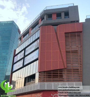 Paroi de rideau perforée en panneau fluorocarbonique en aluminium pour revêtement de façade