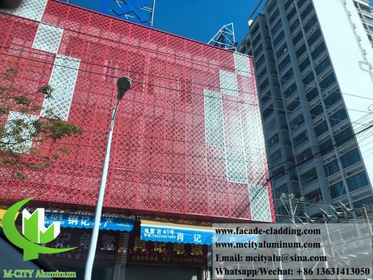 Paroi de rideau perforée en panneau fluorocarbonique en aluminium pour revêtement de façade