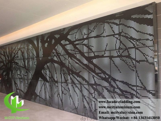 Façade métallique perforée en aluminium revêtu en poudre, revêtu de blanc 3 mm