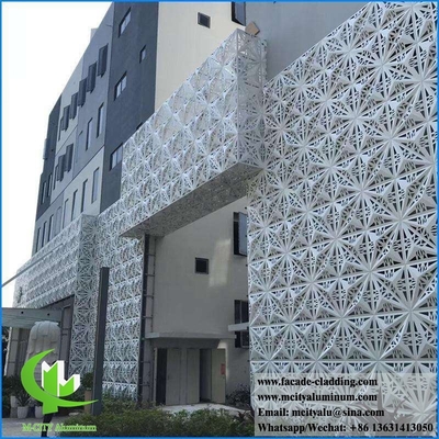Façade métallique perforée en aluminium revêtu en poudre, revêtu de blanc 3 mm