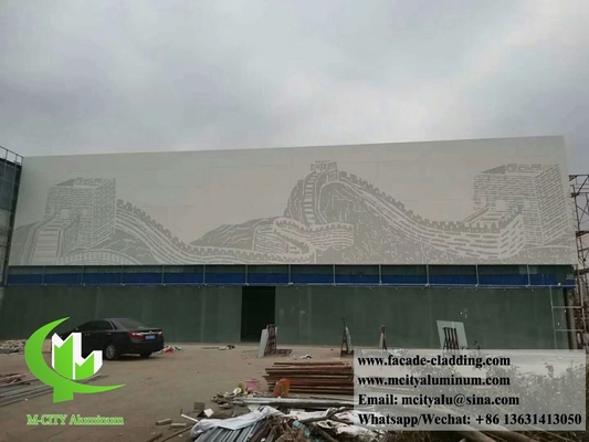 revêtement pephoré en aluminium, revêtement en poudre de tôle de façade