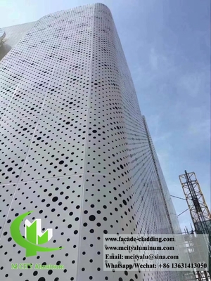 Projet de revêtement murale en aluminium pour façade en tôle perforée de 3 mm