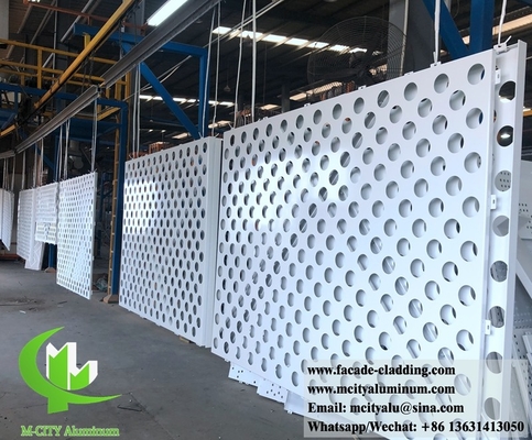 Façade métallique antirouille perforée revêtement solide en aluminium revêtement métallique en poudre