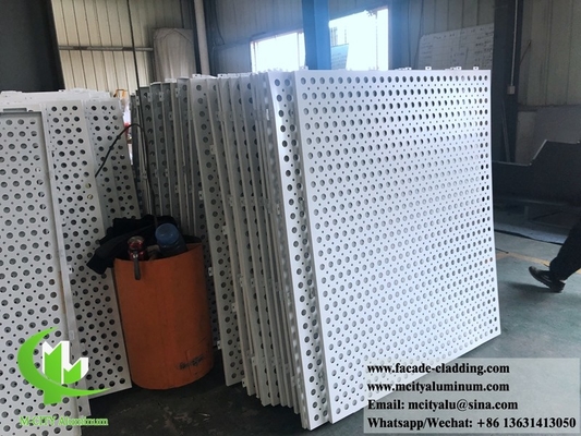 Façade métallique antirouille perforée revêtement solide en aluminium revêtement métallique en poudre