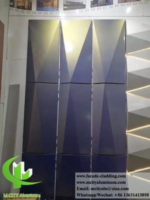 Façades en aluminium de forme 3D, écran métallique, revêtement murale en aluminium en poudre