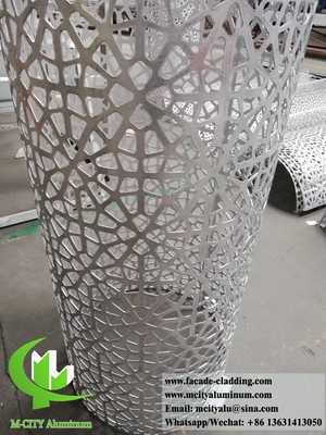 Panneaux en métal massif revêtus d'aluminium décoration pour colonne de forme ronde avec conception de découpe laser