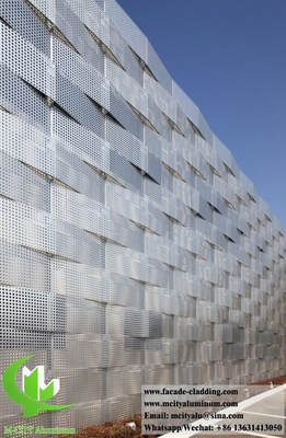 3D extérieur revêtement métallique perforé façades en aluminium pour la décoration architecturale des bâtiments