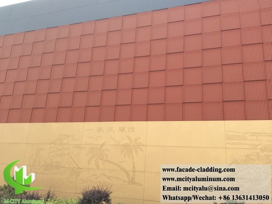 panneau de façade en feuille de métal perforée revêtue d'aluminium d'une épaisseur de 3 mm, plié de 1 m x 2 m
