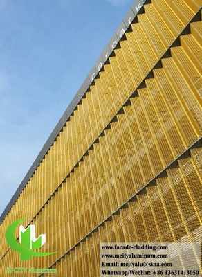 Panneaux d'aluminium pour revêtement de murs, perforés à l'intérieur par un écran métallique