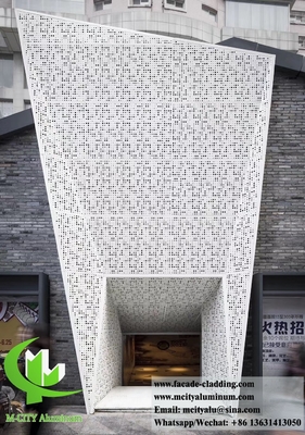 3D forme écran métallique façades en aluminium feuille de perforation couleur dorée
